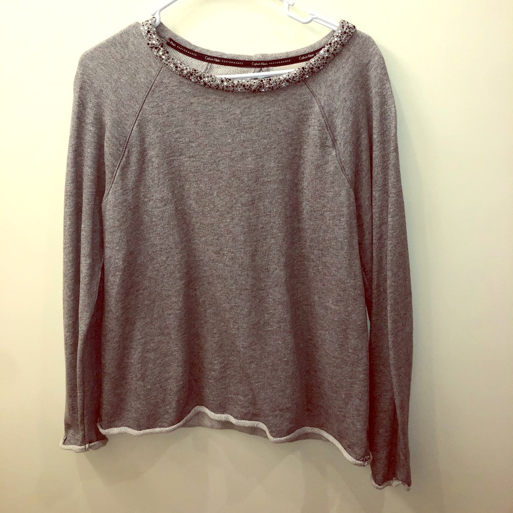 Calvin Klein ‘Performance’ Gem Collared Sweatshirt
